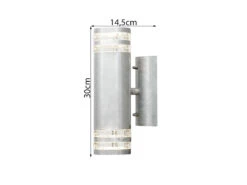 Konstsmide 2er-Set Up-Down Wandleuchte MODENA Galv. Stahl, GU10, Höhe 30 Cm, IP44 -Licht Welt Geschaft 2er set up down wandleuchte modena galv stahl gu10 9