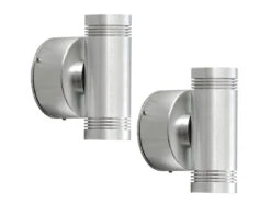 Konstsmide 2er-Set Wandleuchten MONZA, Up/Down-light, Massives Alu, H: 12 Cm, IP54