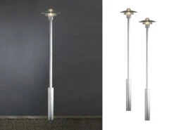 Konstsmide 2er Set Wegeleuchten Gartenlaterne MODENA Galv. Stahl, E27, Höhe 225 Cm, IP44