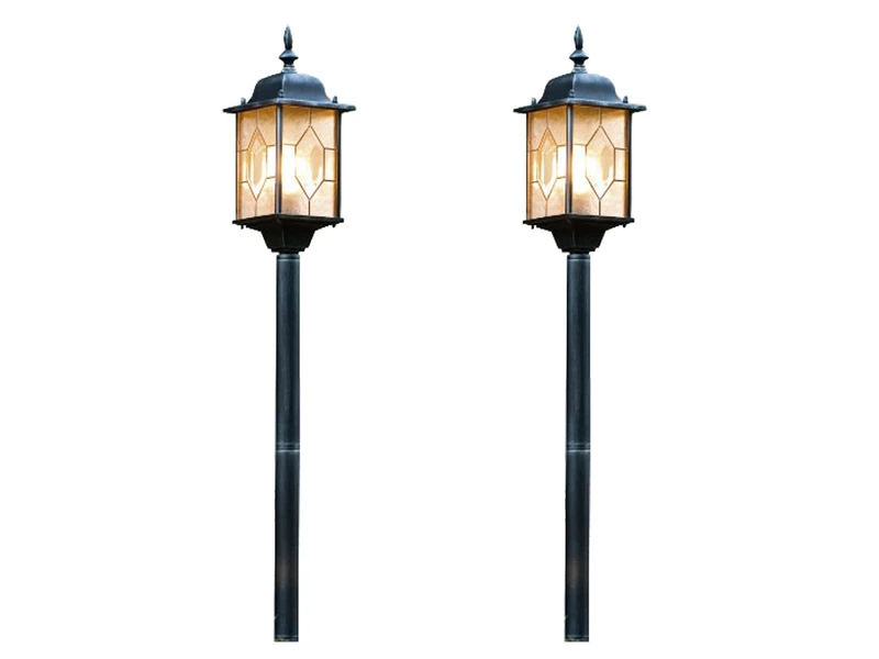 Konstsmide 2er-Set Wegeleuchten MILANO, E27, Bleikristalloptik, IP43, Höhe 105 Cm 1 Konstsmide 2er-Set Wegeleuchten MILANO, E27, Bleikristalloptik, IP43, Höhe 105 Cm