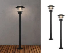 Konstsmide 2er Set Wegeleuchten MODENA Schwarz, 98cm Hoch, Beleuchtung Garten / Terrasse