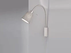 Fischer & Honsel 2in1 Wandleuchte & Bettleuchte WOLKE - Schwanenhalslampe Leinen Grau -Licht Welt Geschaft 2in1 wandleuchte bettleuchte wolke schwanenhalslam 2
