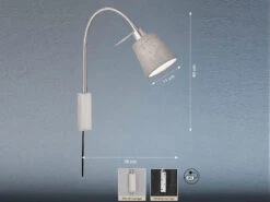 Fischer & Honsel 2in1 Wandleuchte & Bettleuchte WOLKE - Schwanenhalslampe Leinen Grau -Licht Welt Geschaft 2in1 wandleuchte bettleuchte wolke schwanenhalslam 3