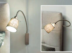 Fischer & Honsel 2in1 Wandleuchte & Bettleuchte WOLKE - Schwanenhalslampe Leinen Grau -Licht Welt Geschaft 2in1 wandleuchte bettleuchte wolke schwanenhalslam 4