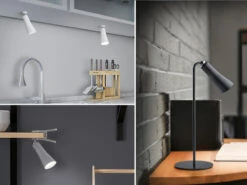 Reality Leuchten 3 In 1 LED Akku Tischleuchte MAXI Mit Klemm- & Klebestation, Weiß H: 36cm -Licht Welt Geschaft 3 in 1 led akku tischleuchte maxi mit klemm klebes 15