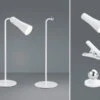 Reality Leuchten 3 In 1 LED Akku Tischleuchte MAXI Mit Klemm- & Klebestation, Weiß H: 36cm