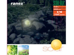Ranex 4er-Set LED Solarleuchten "Stein" Aus Polyresin Mit 3 LEDs, IP44 -Licht Welt Geschaft 4er set led solarleuchten stein aus polyresin mit 1 7