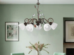 Trio Leuchten 5 Flammiger Antik Look Rost Kronleuchter TRADITIO Mit E14 Sockel, Ø 70cm