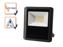 Perel 50 Watt LED Strahler ALU, 4000 Kelvin Neutralweiß, IP65, 17x19cm