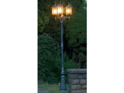 Konstsmide 2er Set Straßenlaterne Kandelaber MILANO 230cm, Alu Schwarz-silber, Bleikristall -Licht Welt Geschaft ambientebild 15