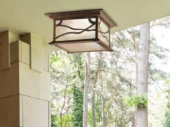 KICHLER Ausgefallene Außendeckenleuchte MORRIS Im Antiken Design, Ø30cm