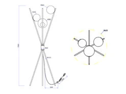 Trio Leuchten Ausgefallene Dreibein Stehleuchte LANCE Mit Rauchglaskugeln & Fußschalter -Licht Welt Geschaft ausgefallene dreibein stehleuchte lance mit rauchg 6