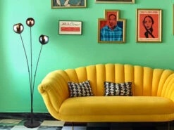 MeineWunschleuchte Ausgefallene LED Stehleuchte Mit Bunt Verspiegelten Glaskugeln, Höhe 150cm