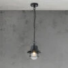 Elstead Lighting Außen Hängeleuchte COPENHAGEN Aus Edelstahl, Schwarz Ø22cm
