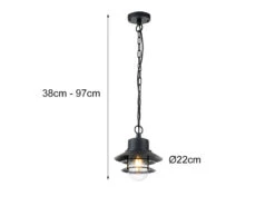 Elstead Lighting Außen Hängeleuchte COPENHAGEN Aus Edelstahl, Schwarz Ø22cm -Licht Welt Geschaft aussen haengeleuchte copenhagen aus edelstahl schw 7