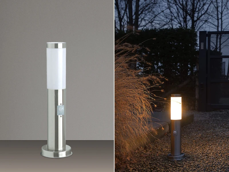 Ranex Außen Sockelleuchte Aus Edelstahl Mit Bewegungsmelder, Höhe 45cm 1 Ranex Außen Sockelleuchte Aus Edelstahl Mit Bewegungsmelder, Höhe 45cm