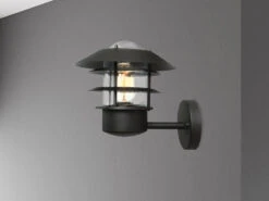 Elstead Lighting Außen Wandlaterne HELSINGOR Aus Edelstahl, Schwarz Höhe 24cm