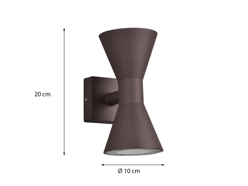 Trio Leuchten Außenwandleuchte ARDAS Up And Down In Rostoptik, Höhe 20cm 4 Trio Leuchten Außenwandleuchte ARDAS Up And Down In Rostoptik, Höhe 20cm – Bild 4