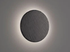 Trio Leuchten Außergewöhnliche LED Wandleuchte RAVEN Aus Schwarzem Schiefer 20cm Rund
