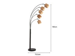 MeineWunschleuchte Bogenlampe 5flammig LED Dimmbar 190cm Groß, Metall Schwarz Lampenschirme Seegras 8 MeineWunschleuchte Bogenlampe 5flammig LED Dimmbar 190cm Groß, Metall Schwarz Lampenschirme Seegras -Licht Welt Geschaft bogenlampe 5flammig led dimmbar 190cm gross metall 3