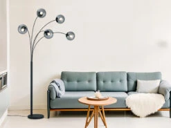 Trio Leuchten Bogenlampe BALINI Mit 5 Rauchglas Kugeln, Höhe: 180cm 12 Trio Leuchten Bogenlampe BALINI Mit 5 Rauchglas Kugeln, Höhe: 180cm -Licht Welt Geschaft bogenlampe balini mit 5 rauchglas kugeln hoehe 180 4