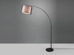 Trio Leuchten Bogenleuchte BURTON Mit Stoff Organza Transparent Schwarz Innen Weiß, 171cm -Licht Welt Geschaft bogenleuchte burton mit stoff organza transparent 1 3