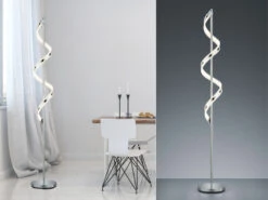 Trio Leuchten Coole LED Stehleuchte SYDNEY In Silber Chrom Höhe 162cm