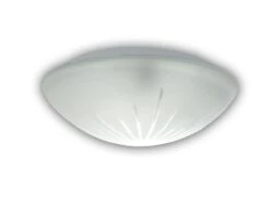 Niermann Deckenleuchte / Deckenschale Rund, Schliffglas Satiniert, Ø 25cm