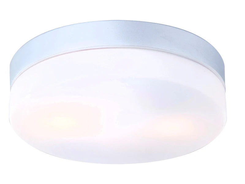 Globo Deckenleuchte VRANOS Fürs Bad, IP44, Aluminium Silber, Abdeckung Opal, Ø 24cm 1 Globo Deckenleuchte VRANOS Fürs Bad, IP44, Aluminium Silber, Abdeckung Opal, Ø 24cm