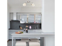 Globo Deckenstrahler KRIS 2-flammig Mit Glaskristallen Silber Matt, Breite 28cm -Licht Welt Geschaft deckenstrahler kris 2 flammig mit glaskristallen s 5