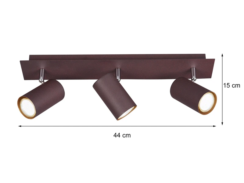 Trio Leuchten Deckenstrahler MARLEY Aus Rostfarbigem Metall Mit 3 Schwenkbaren GU10 Spots 3 Trio Leuchten Deckenstrahler MARLEY Aus Rostfarbigem Metall Mit 3 Schwenkbaren GU10 Spots – Bild 3
