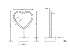 Reality Leuchten Deko LED Tischleuchte HEART Batterie- Oder USB Betrieben, Höhe 30cm -Licht Welt Geschaft deko led tischleuchte heart batterie oder usb betr 5