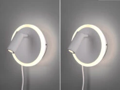 Trio Leuchten Design LED Wandleuchten 2er Set In Weiß Matt Wandstrahler Leselampe