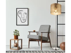 Globo Design Stehlampe AMY Mit Stoffschirm Goldfarbig, Höhe 160cm