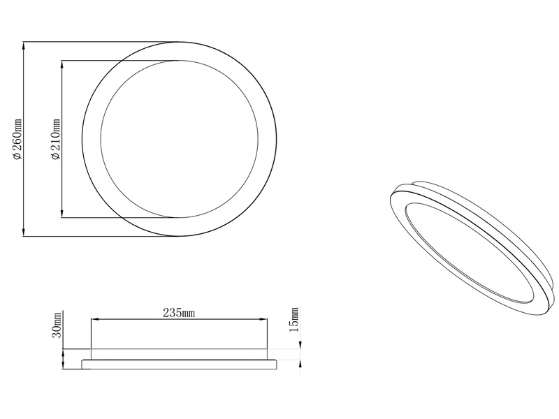 Reality Leuchten Dimmbare LED Deckenleuchte CAMILLUS Flache Badezimmerlampe Ø26cm Schwarz IP44 4 Reality Leuchten Dimmbare LED Deckenleuchte CAMILLUS Flache Badezimmerlampe Ø26cm Schwarz IP44 – Bild 4