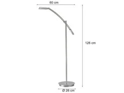 Trio Leuchten Dimmbare LED Stehleuchte VERONA Schwenkbar, Höhe 126cm, Silber -Licht Welt Geschaft dimmbare led stehleuchte verona schwenkbar hoehe 1 3