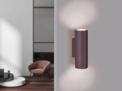 MeineWunschleuchte Dimmbare Up & Down Innenwandleuchte Aus Rostfarbigem Metall Mit 2 LEDs