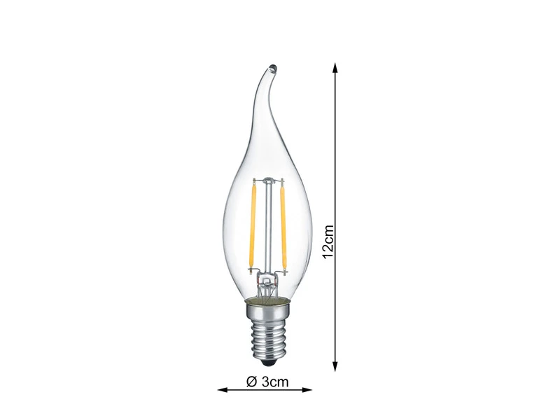 Trio Leuchten E14 Filament LED - 2 Watt, 250 Lumen, Warmweiß, Ø3cm - Nicht Dimmbar 2 Trio Leuchten E14 Filament LED - 2 Watt, 250 Lumen, Warmweiß, Ø3cm - Nicht Dimmbar – Bild 2