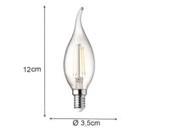 Wofi E14 Filament LED - 3 Watt, 320 Lumen, Warmweiß, Ø 3,5cm- Extern Dimmbar -Licht Welt Geschaft e14 filament led 3 watt 320 lumen warmweiss 35cm e 2