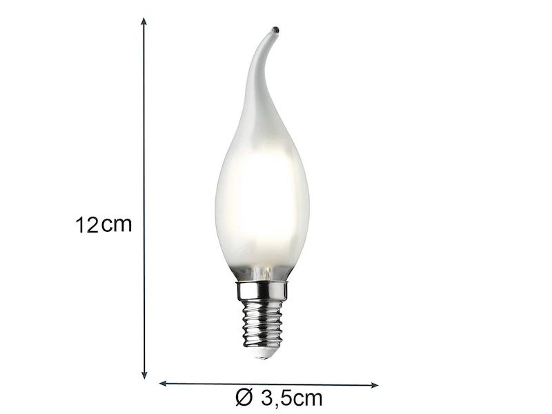 Wofi E14 Filament LED - 3 Watt, 320 Lumen, Warmweiß, Ø 3,5cm- Extern Dimmbar, Weiß 4 Wofi E14 Filament LED - 3 Watt, 320 Lumen, Warmweiß, Ø 3,5cm- Extern Dimmbar, Weiß – Bild 4