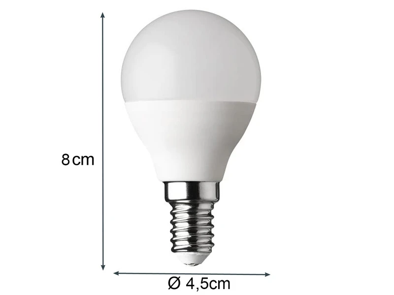Wofi E14 LED - 5,5Watt, 470 Lumen, 3000 Kelvin Warmweiß Ø4,5cm - Nicht Dimmbar 5 Wofi E14 LED - 5,5Watt, 470 Lumen, 3000 Kelvin Warmweiß Ø4,5cm - Nicht Dimmbar – Bild 5