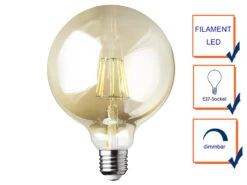 Wofi E27 Filament LED - 6 Watt, 680 Lumen, Warmweiß, Ø12cm - Extern Dimmbar -Licht Welt Geschaft e27 filament led 6 watt 680 lumen warmweiss 12cm e 4