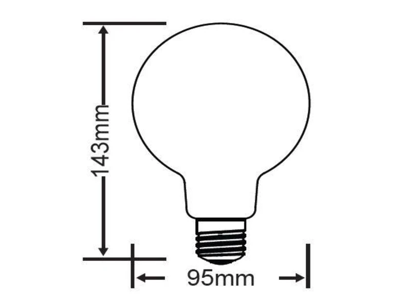 Trio Leuchten E27 Filament LED - 8 Watt, 806 Lumen, Warmweiß, Ø9,5cm - 3 Stufen Dimmer 3 Trio Leuchten E27 Filament LED - 8 Watt, 806 Lumen, Warmweiß, Ø9,5cm - 3 Stufen Dimmer – Bild 3