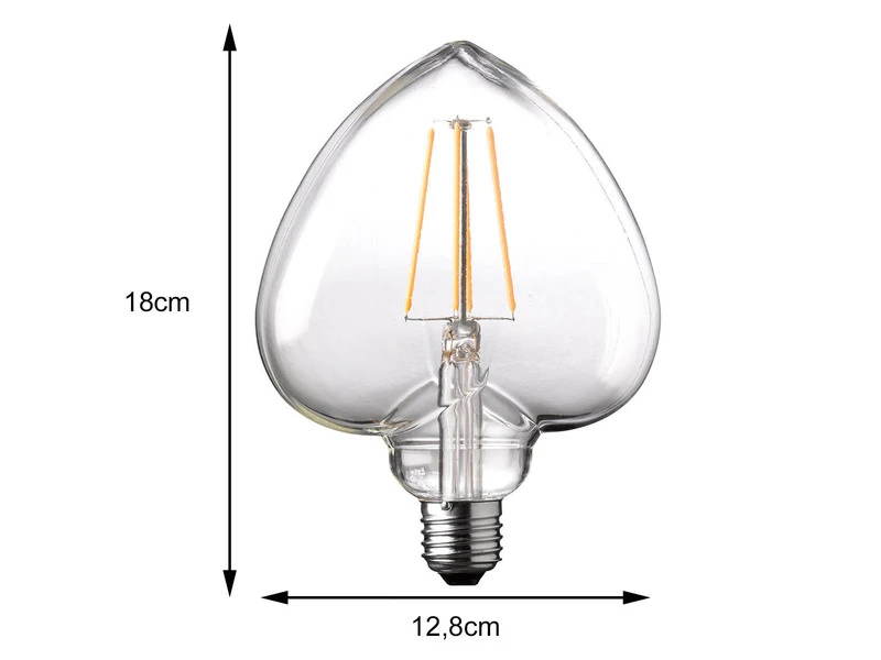 Wofi E27 Filament LED Herz - 4 Watt, 300 Lumen, Warmweiß - Nicht Dimmbar 3 Wofi E27 Filament LED Herz - 4 Watt, 300 Lumen, Warmweiß - Nicht Dimmbar – Bild 3