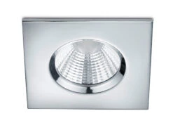 Trio Leuchten Eckiger LED Deckeneinbaustrahler ZAGROS Dimmbar In Silber Chrom, IP65