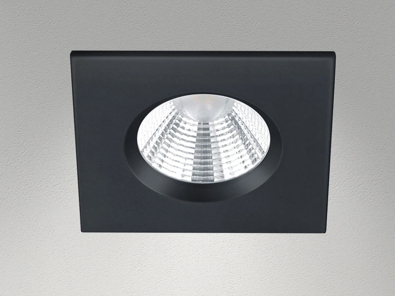 Trio Leuchten Eckiger LED Deckeneinbaustrahler ZAGROS Dimmbar In Schwarz Matt, IP65 1 Trio Leuchten Eckiger LED Deckeneinbaustrahler ZAGROS Dimmbar In Schwarz Matt, IP65