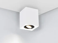 MeineWunschleuchte Eckiger LED Deckenstrahler Spot Schwenkbar Weiß-Schwarz