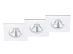 Trio Leuchten Eckiger LED Einbaustrahler ZAGROS 3er Set Dimmbar In Weiß Matt, IP65