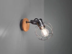 Trio Leuchten Einflammiger LED Wandstrahler Mit Retro Drahtgeflecht Aus Metall In Silber