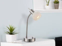 Globo Elegante LED Tischleuchte ELLIOTT Flexibel, Glasschirm Satiniert